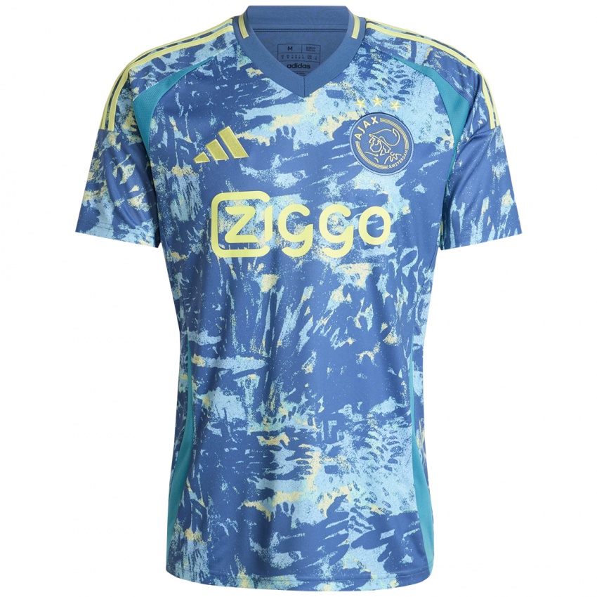 Hombre Camiseta Abdellah Ouazane #0 Gris Azul Amarillo 2ª Equipación 2024/25 La Camisa Argentina