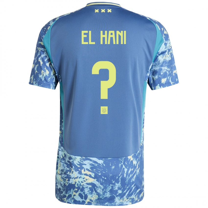 Hombre Camiseta Aymean El Hani #0 Gris Azul Amarillo 2ª Equipación 2024/25 La Camisa Argentina