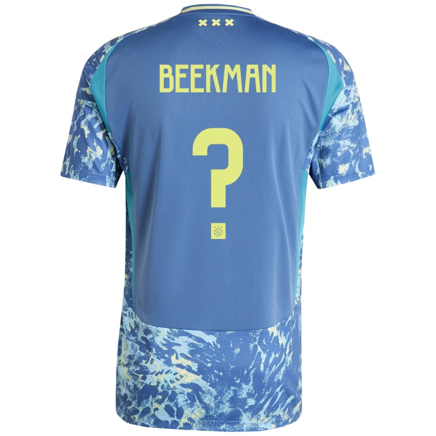 Hombre Camiseta Luuk Beekman #0 Gris Azul Amarillo 2ª Equipación 2024/25 La Camisa Argentina