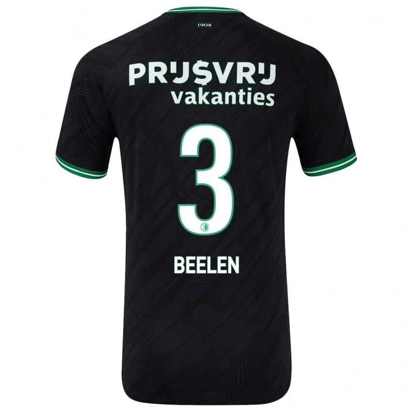 Hombre Camiseta Thomas Beelen #3 Negro Verde 2ª Equipación 2024/25 La Camisa Argentina