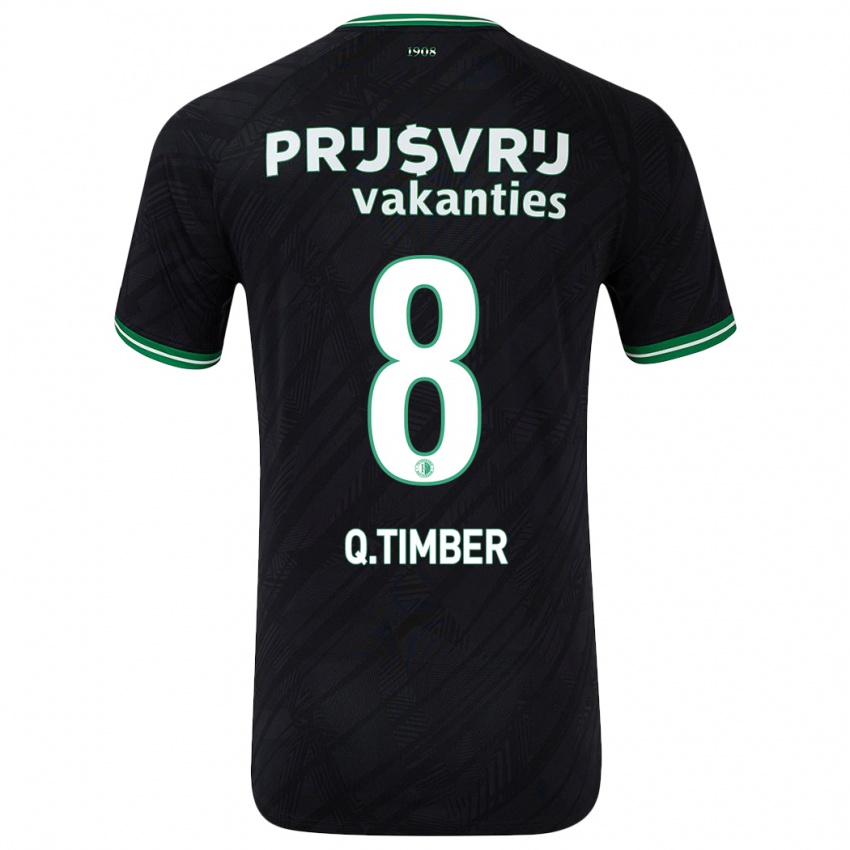 Hombre Camiseta Quinten Timber #8 Negro Verde 2ª Equipación 2024/25 La Camisa Argentina