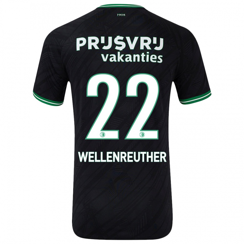 Hombre Camiseta Timon Wellenreuther #22 Negro Verde 2ª Equipación 2024/25 La Camisa Argentina