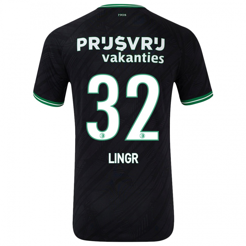 Hombre Camiseta Ondrej Lingr #32 Negro Verde 2ª Equipación 2024/25 La Camisa Argentina