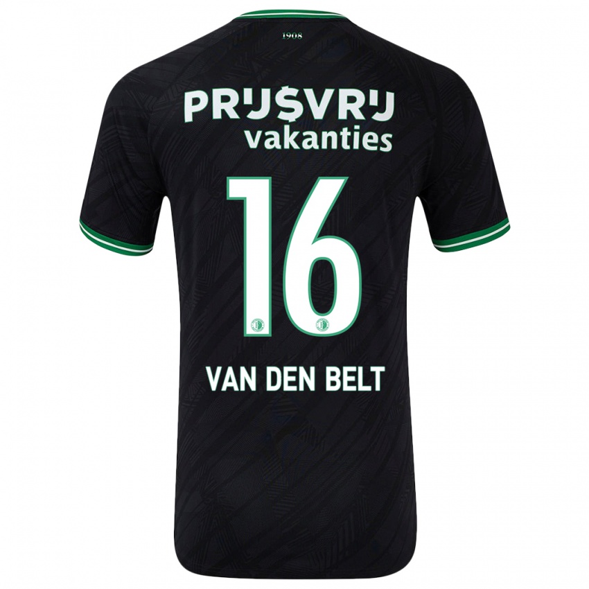 Hombre Camiseta Thomas Van Den Belt #16 Negro Verde 2ª Equipación 2024/25 La Camisa Argentina