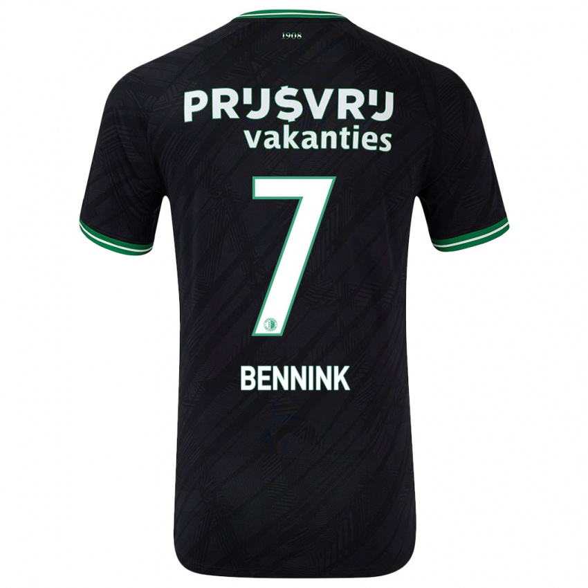 Hombre Camiseta Maxime Bennink #7 Negro Verde 2ª Equipación 2024/25 La Camisa Argentina