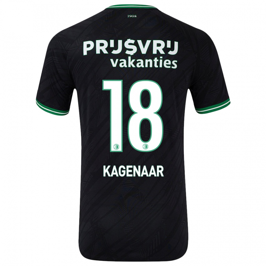 Hombre Camiseta Isa Kagenaar #18 Negro Verde 2ª Equipación 2024/25 La Camisa Argentina