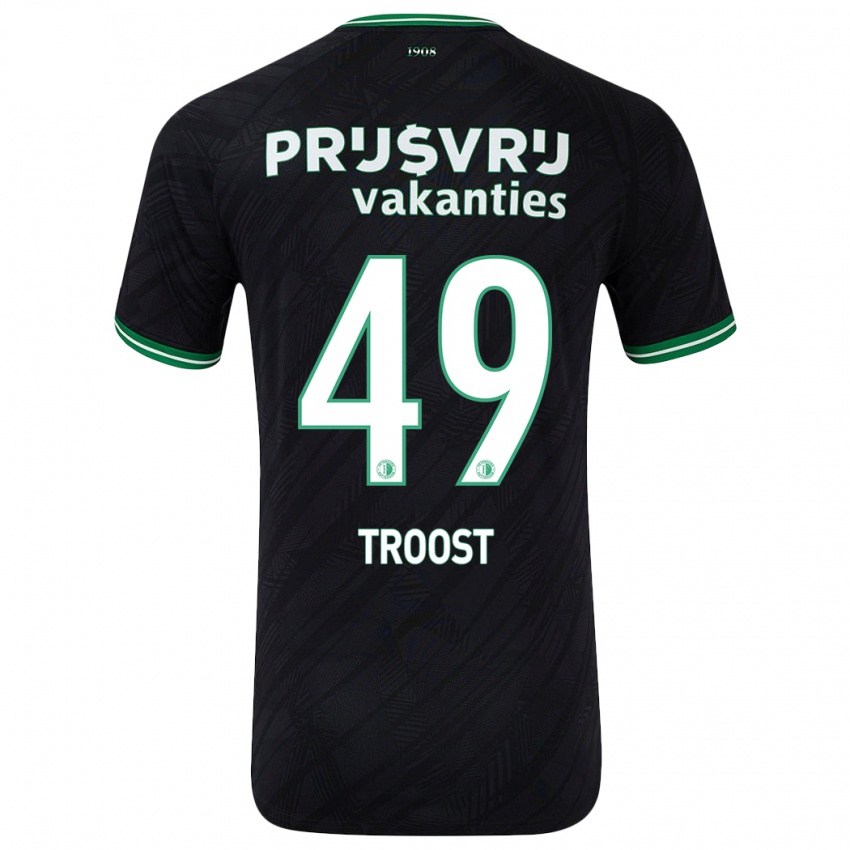 Hombre Camiseta Tein Troost #49 Negro Verde 2ª Equipación 2024/25 La Camisa Argentina