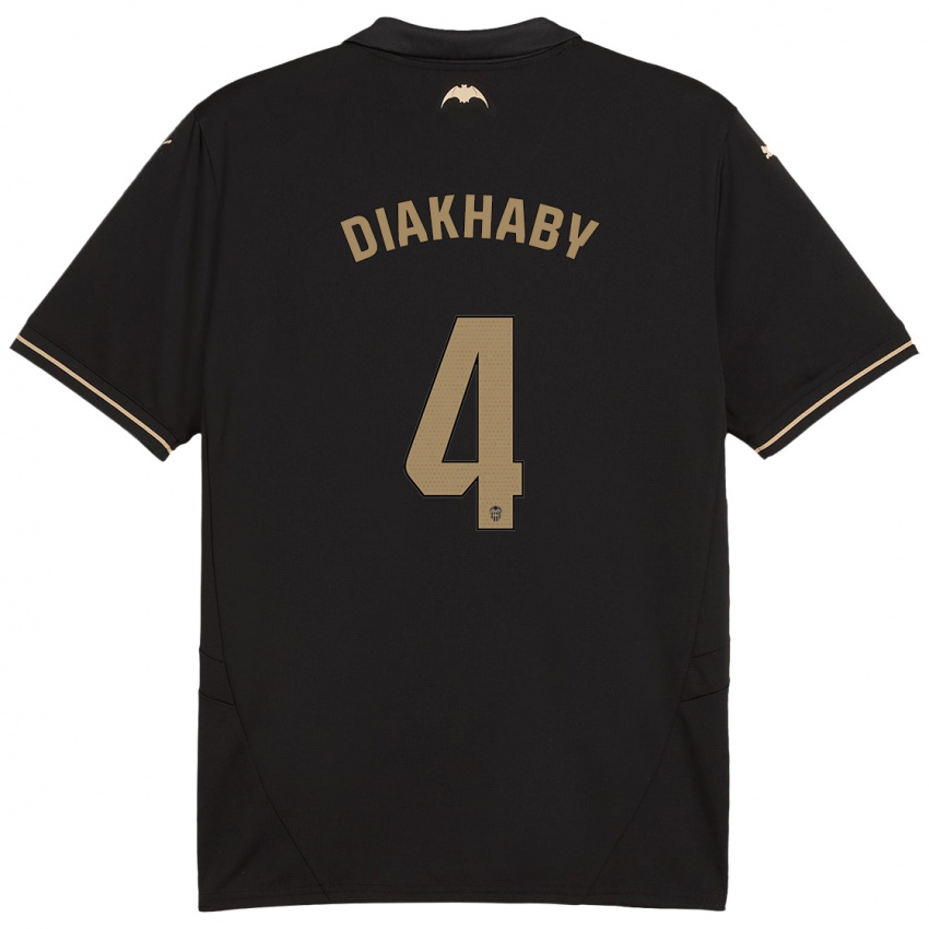 Hombre Camiseta Mouctar Diakhaby #4 Negro 2ª Equipación 2024/25 La Camisa Argentina