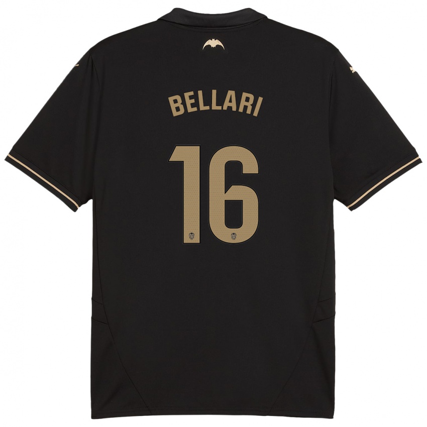 Hombre Camiseta Hamza Bellari #16 Negro 2ª Equipación 2024/25 La Camisa Argentina