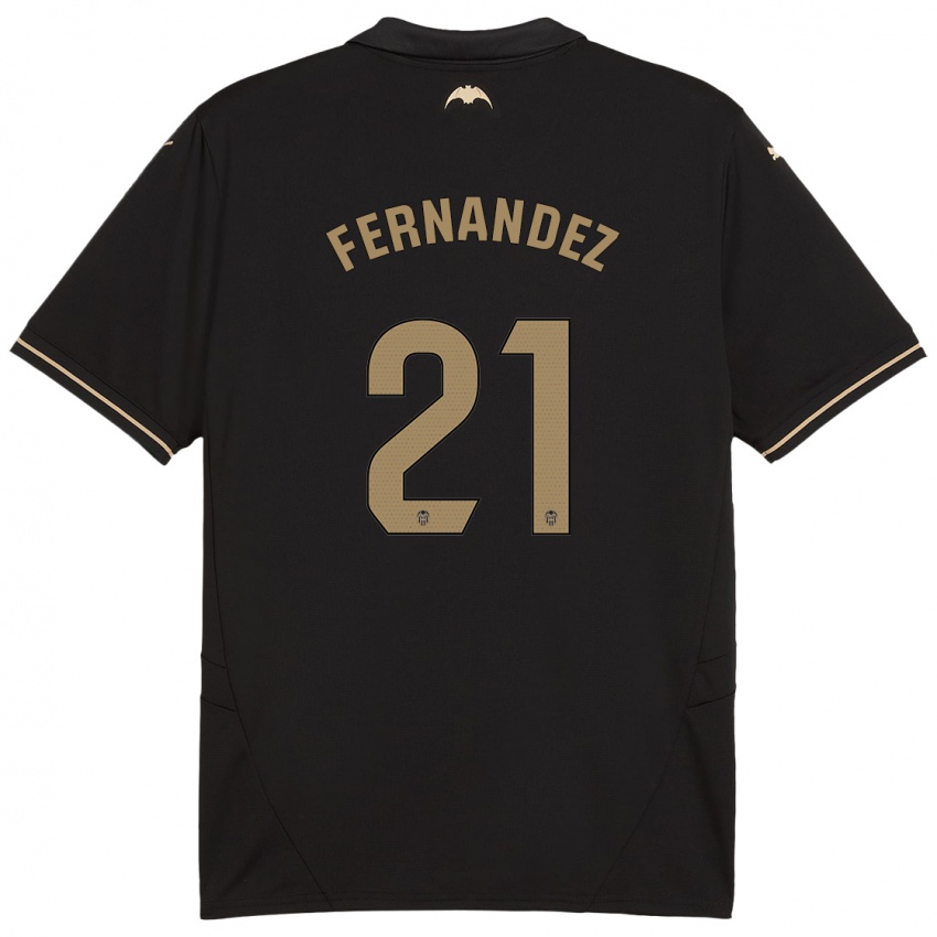 Hombre Camiseta Estela Fernández #21 Negro 2ª Equipación 2024/25 La Camisa Argentina