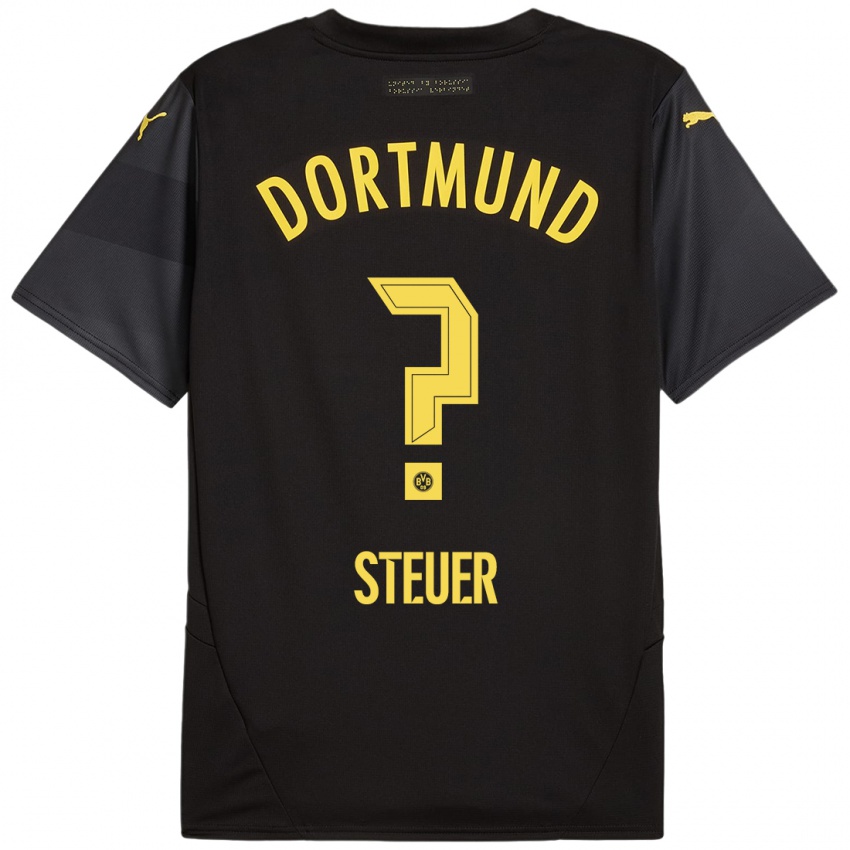 Hombre Camiseta Etienne Steuer #0 Negro Amarillo 2ª Equipación 2024/25 La Camisa Argentina