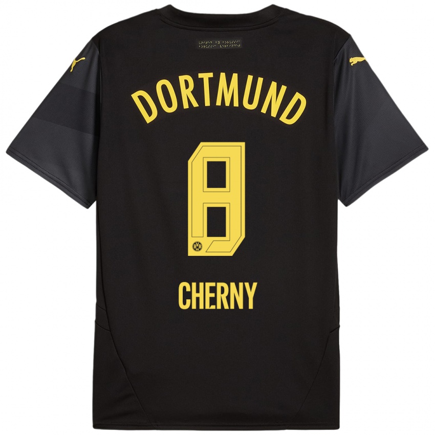 Hombre Camiseta Nick Cherny #8 Negro Amarillo 2ª Equipación 2024/25 La Camisa Argentina