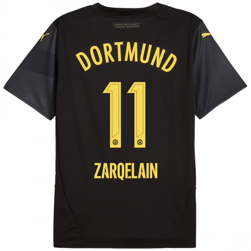 Hombre Camiseta Fadi Zarqelain #11 Negro Amarillo 2ª Equipación 2024/25 La Camisa Argentina