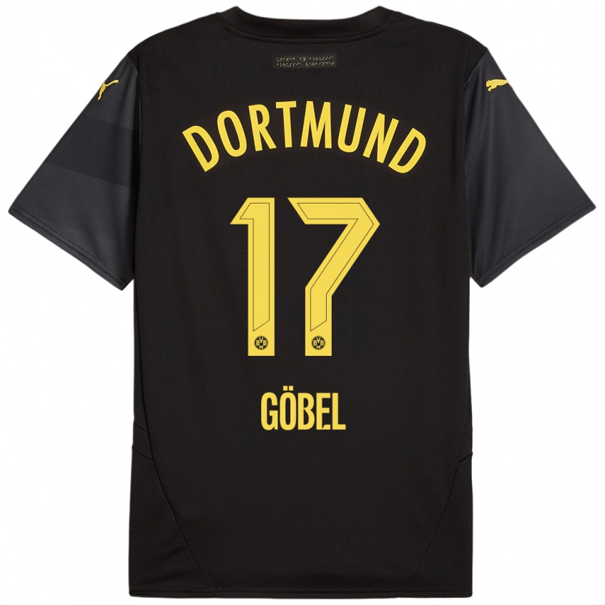 Hombre Camiseta Patrick Göbel #17 Negro Amarillo 2ª Equipación 2024/25 La Camisa Argentina