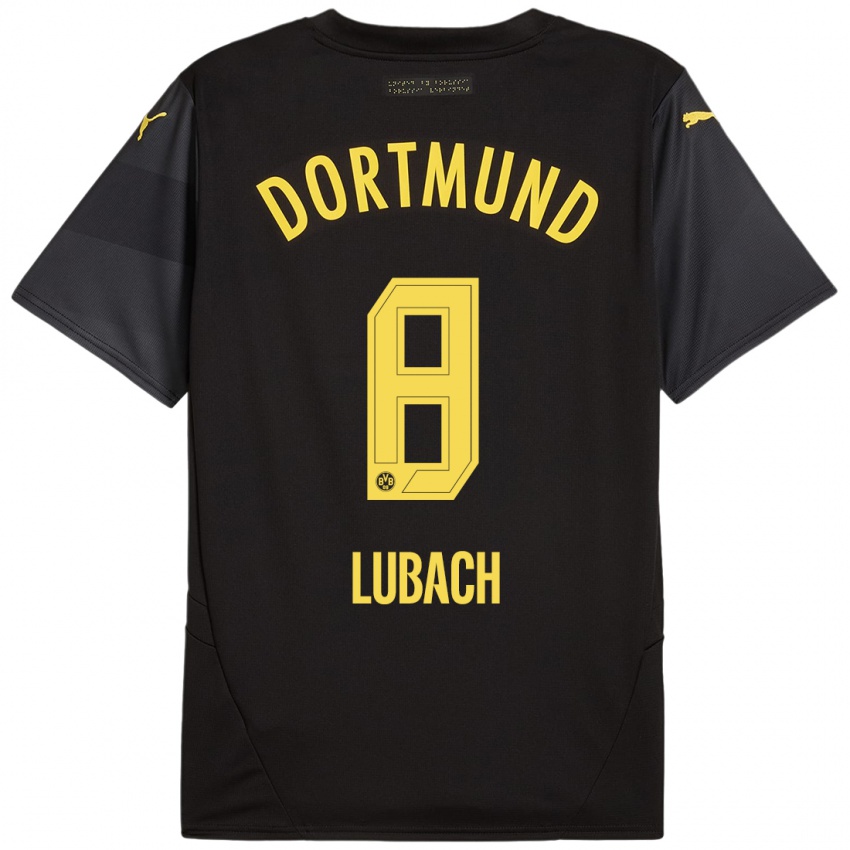 Hombre Camiseta Rafael Lubach #8 Negro Amarillo 2ª Equipación 2024/25 La Camisa Argentina