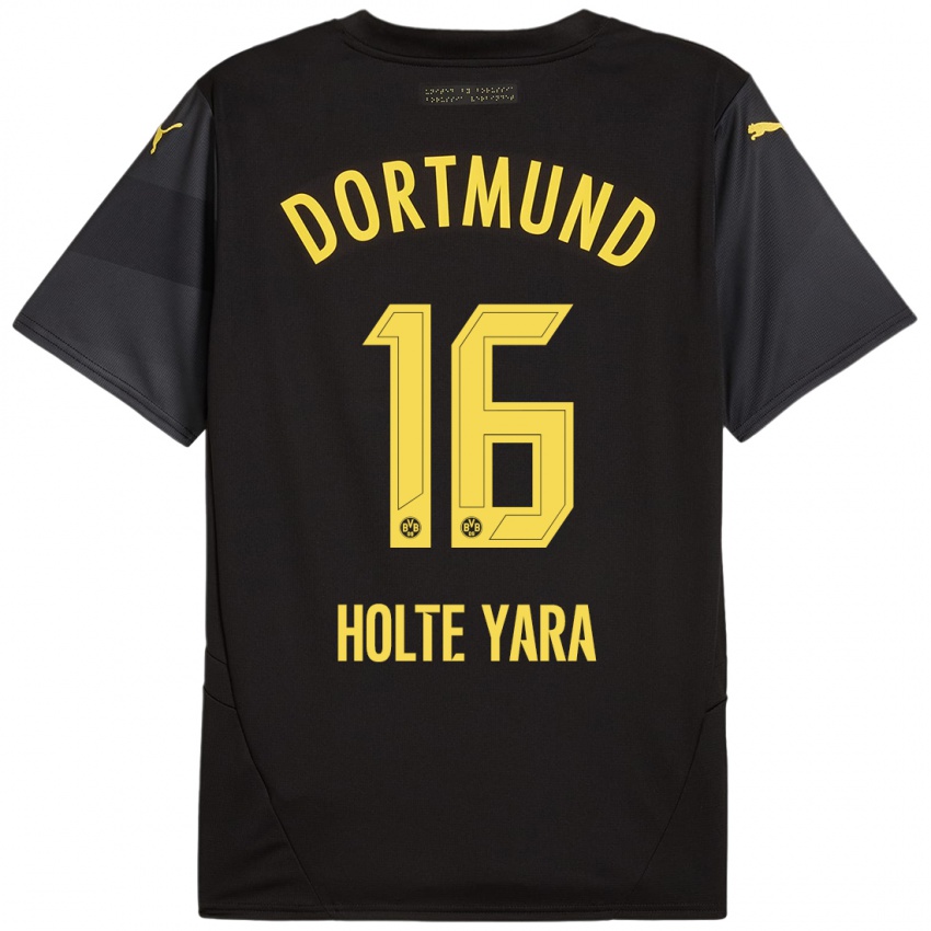 Hombre Camiseta Ten Holte Yara #16 Negro Amarillo 2ª Equipación 2024/25 La Camisa Argentina