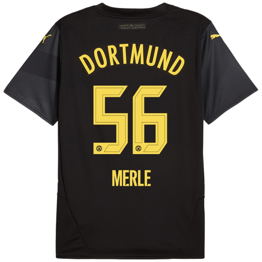 Hombre Camiseta Albers Merle #56 Negro Amarillo 2ª Equipación 2024/25 La Camisa Argentina