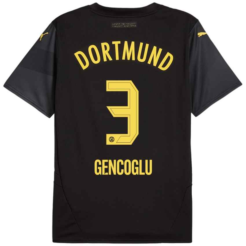 Hombre Camiseta Tekin Gencoglu #3 Negro Amarillo 2ª Equipación 2024/25 La Camisa Argentina