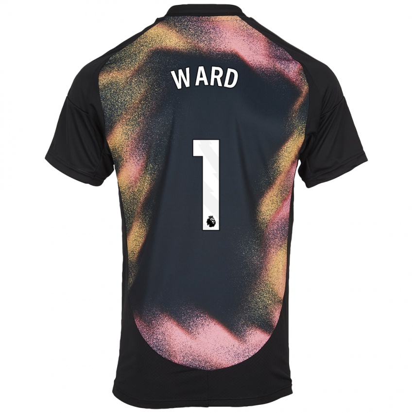 Hombre Camiseta Danny Ward #1 Negro Blanco 2ª Equipación 2024/25 La Camisa Argentina