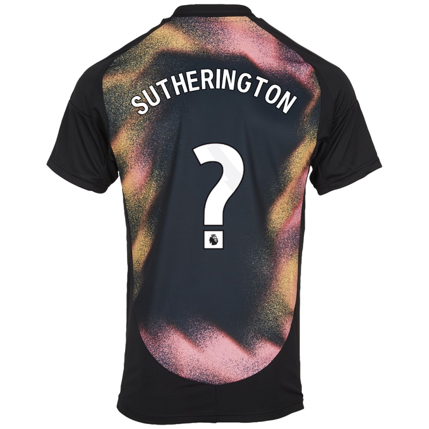 Hombre Camiseta Harry Sutherington #0 Negro Blanco 2ª Equipación 2024/25 La Camisa Argentina