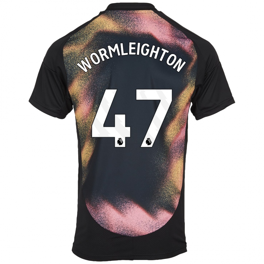 Hombre Camiseta Joe Wormleighton #47 Negro Blanco 2ª Equipación 2024/25 La Camisa Argentina