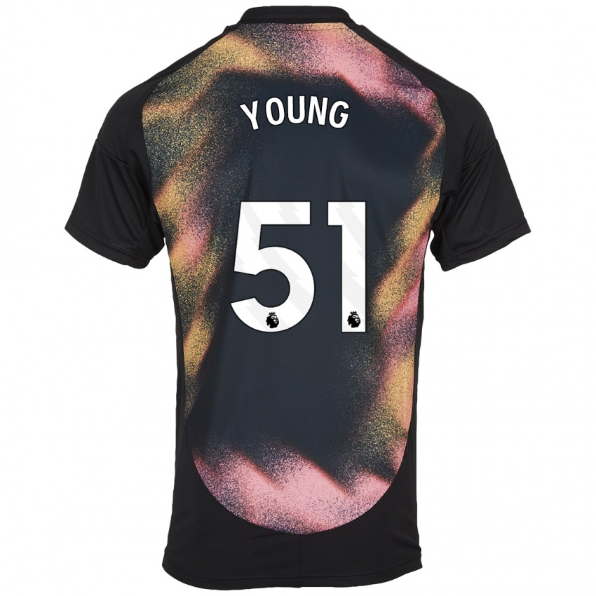 Hombre Camiseta Brad Young #51 Negro Blanco 2ª Equipación 2024/25 La Camisa Argentina