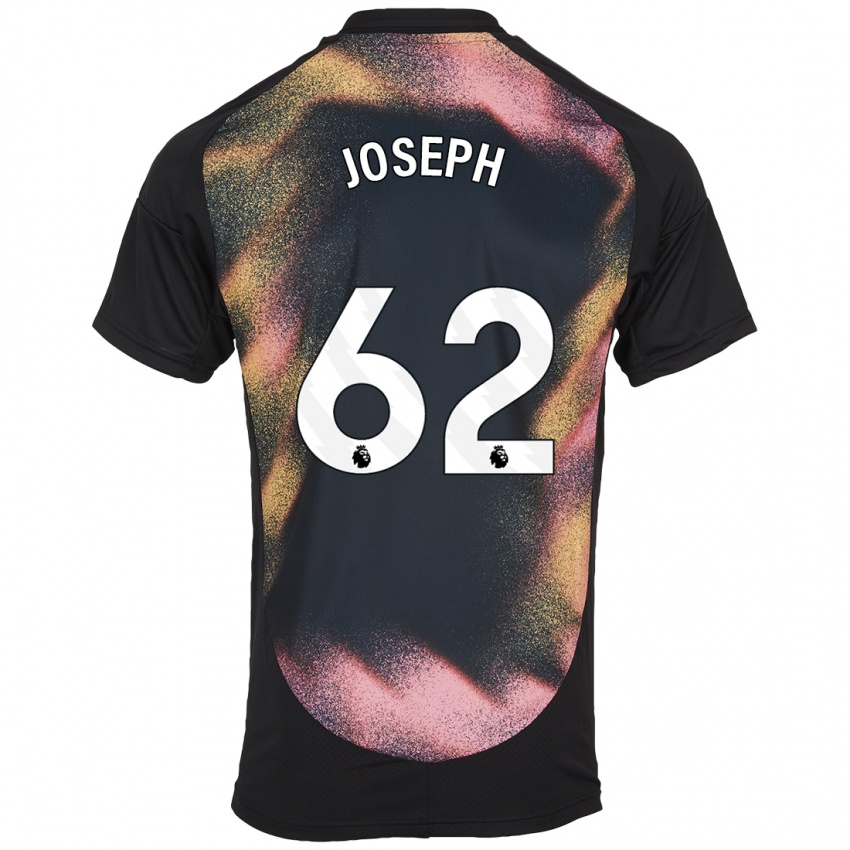 Hombre Camiseta Jayden Joseph #62 Negro Blanco 2ª Equipación 2024/25 La Camisa Argentina