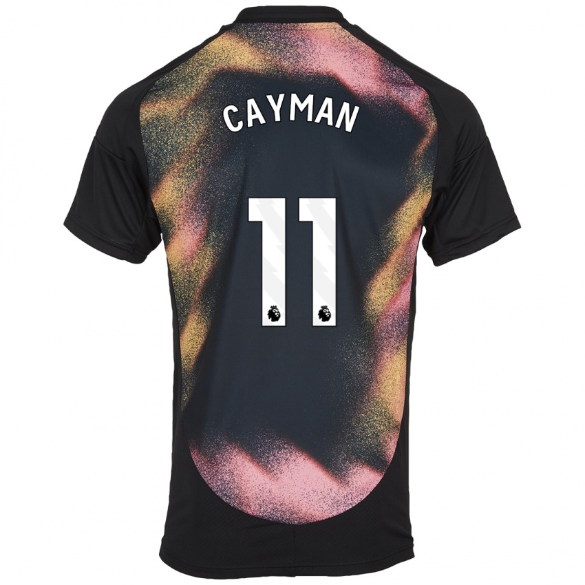 Hombre Camiseta Janice Cayman #11 Negro Blanco 2ª Equipación 2024/25 La Camisa Argentina