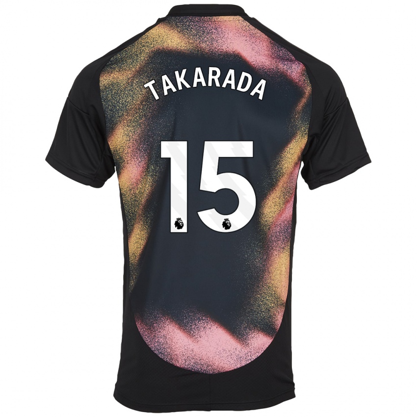 Hombre Camiseta Saori Takarada #15 Negro Blanco 2ª Equipación 2024/25 La Camisa Argentina