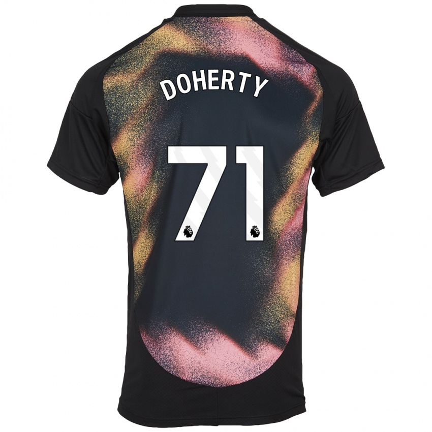 Hombre Camiseta Arlo Doherty #71 Negro Blanco 2ª Equipación 2024/25 La Camisa Argentina