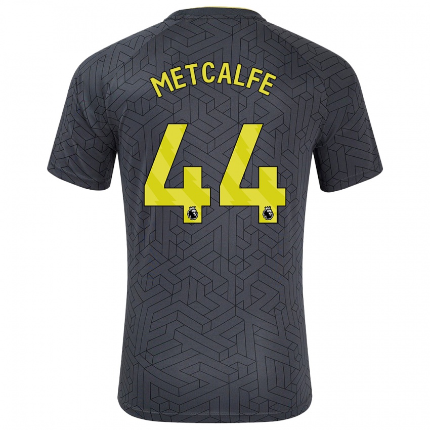 Hombre Camiseta Jenson Metcalfe #44 Negro Amarillo 2ª Equipación 2024/25 La Camisa Argentina