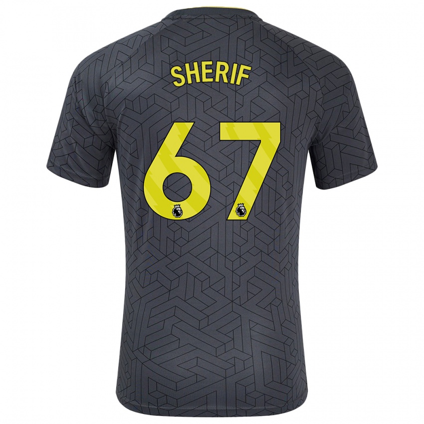 Hombre Camiseta Martin Sherif #67 Negro Amarillo 2ª Equipación 2024/25 La Camisa Argentina