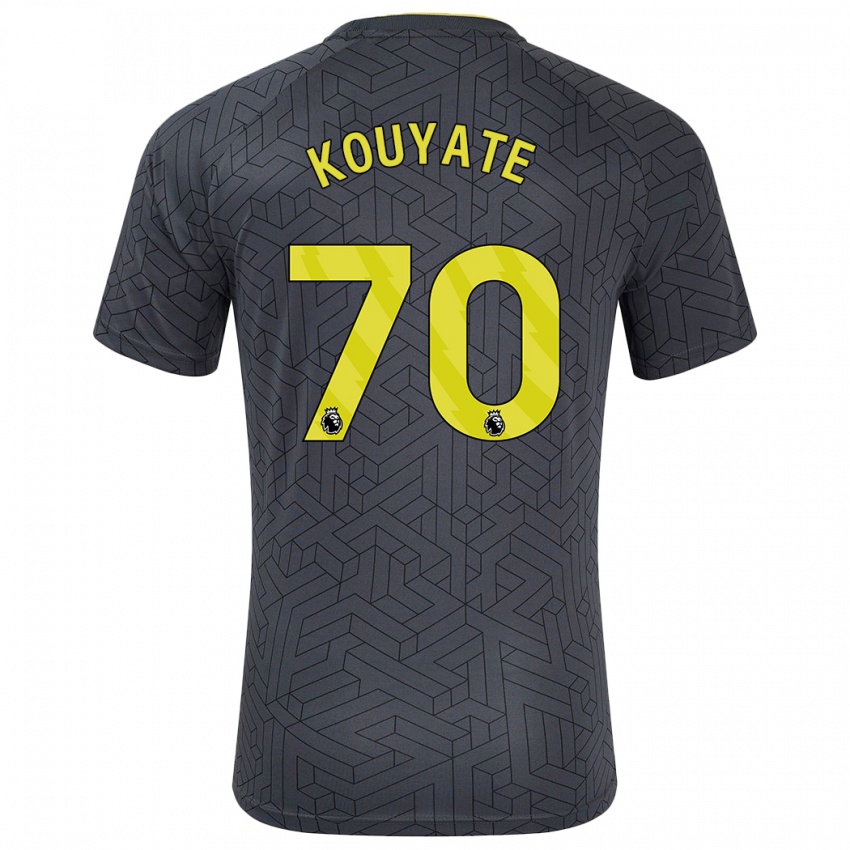 Hombre Camiseta Katia Kouyate #70 Negro Amarillo 2ª Equipación 2024/25 La Camisa Argentina