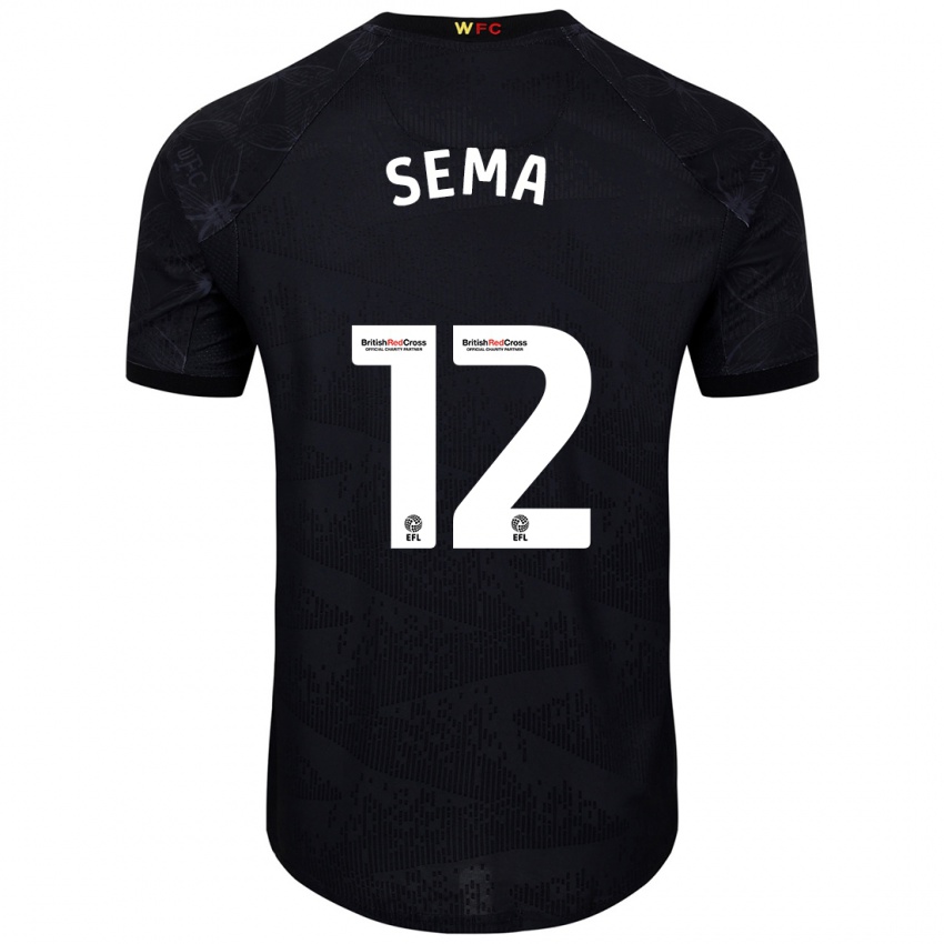 Hombre Camiseta Ken Sema #12 Negro Blanco 2ª Equipación 2024/25 La Camisa Argentina