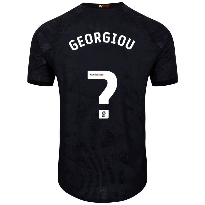 Hombre Camiseta Thomas Georgiou #0 Negro Blanco 2ª Equipación 2024/25 La Camisa Argentina