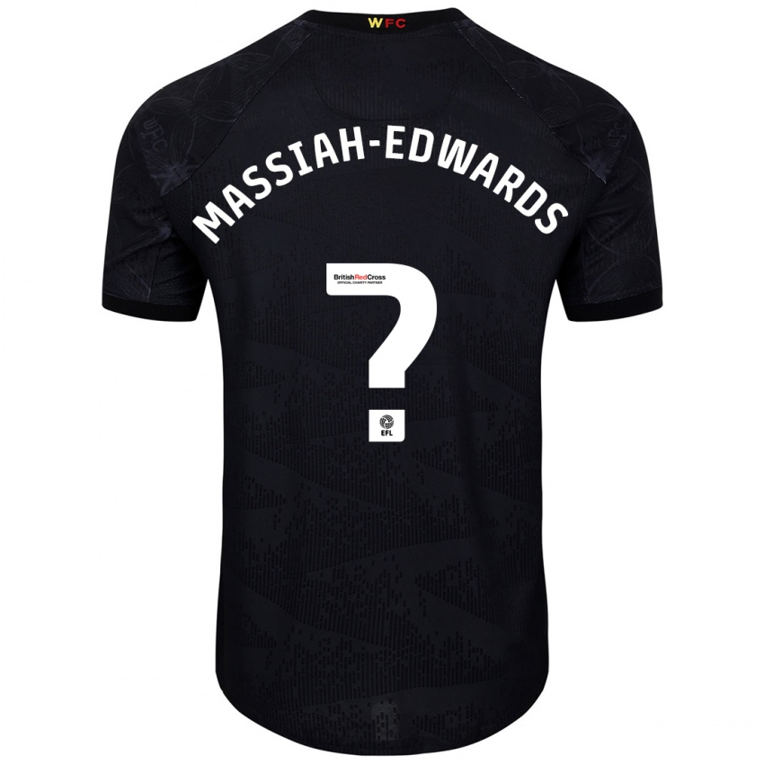 Hombre Camiseta Zavier Massiah-Edwards #0 Negro Blanco 2ª Equipación 2024/25 La Camisa Argentina