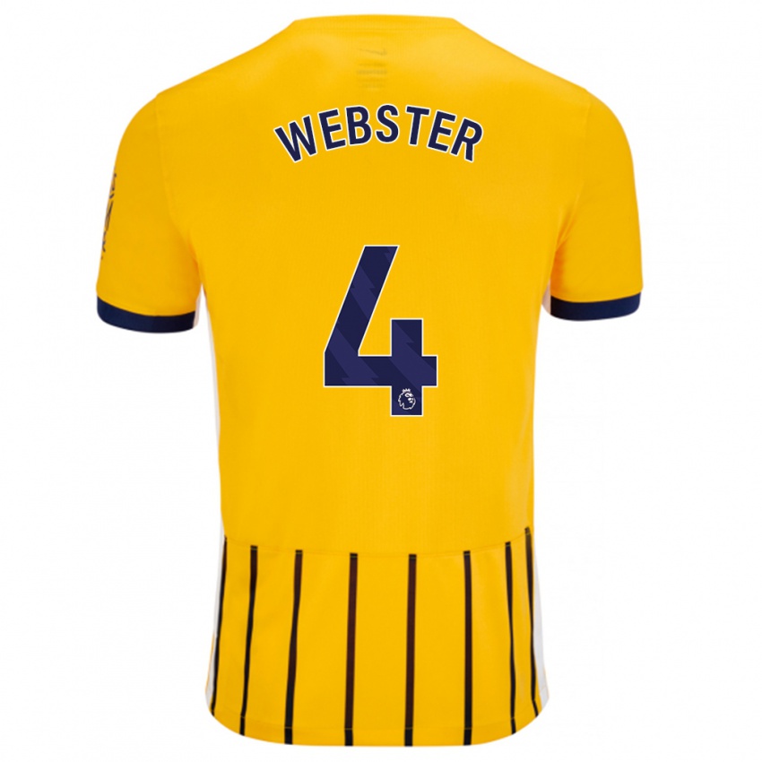 Hombre Camiseta Adam Webster #4 Dorado Azul Rayas 2ª Equipación 2024/25 La Camisa Argentina