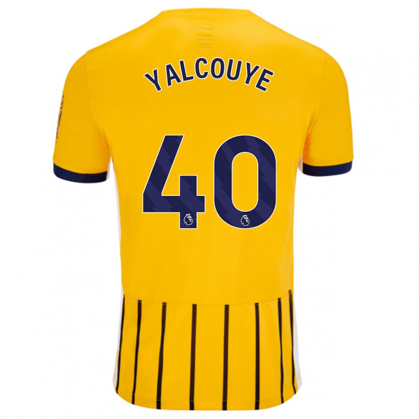 Hombre Camiseta Malick Junior Yalcouyé #40 Dorado Azul Rayas 2ª Equipación 2024/25 La Camisa Argentina