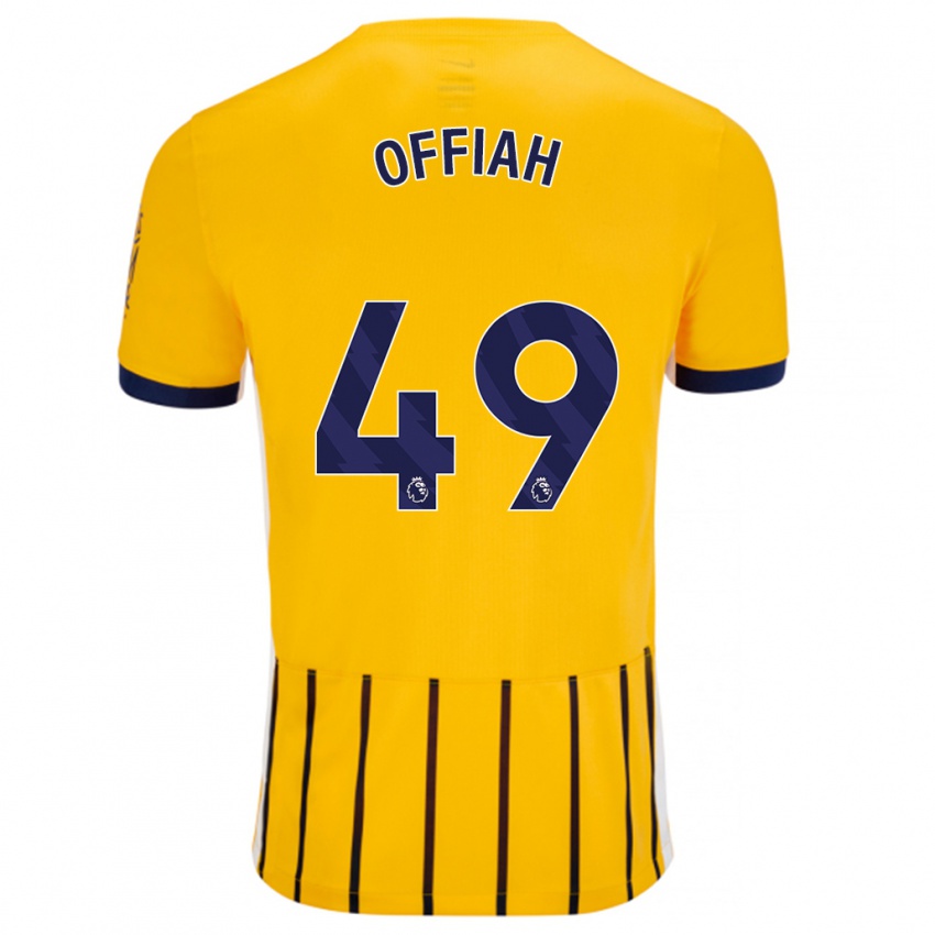 Hombre Camiseta Odel Offiah #49 Dorado Azul Rayas 2ª Equipación 2024/25 La Camisa Argentina