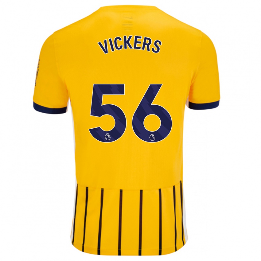 Hombre Camiseta Caylan Vickers #56 Dorado Azul Rayas 2ª Equipación 2024/25 La Camisa Argentina