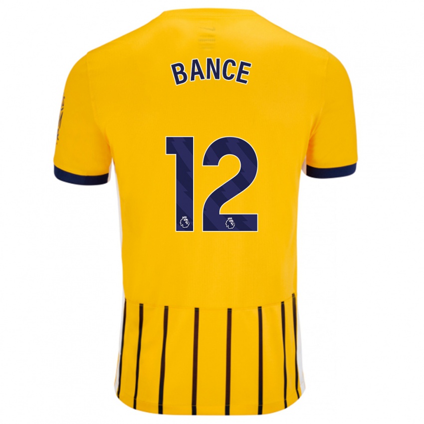 Hombre Camiseta Libby Bance #12 Dorado Azul Rayas 2ª Equipación 2024/25 La Camisa Argentina