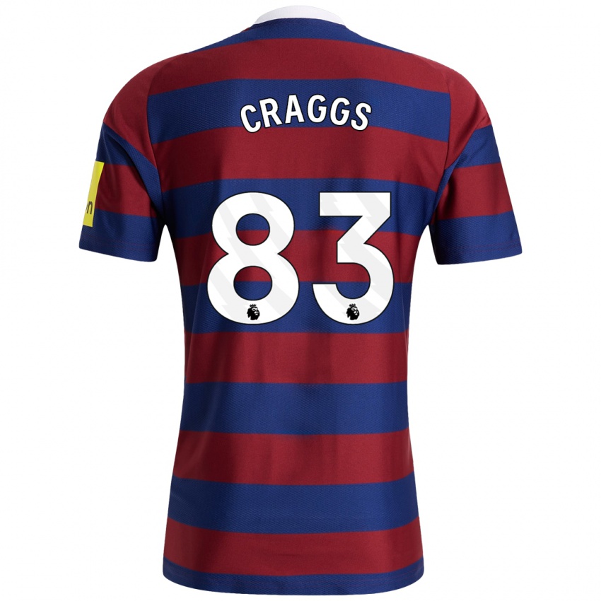 Hombre Camiseta Luke Craggs #83 Burdeos Azul Marino 2ª Equipación 2024/25 La Camisa Argentina