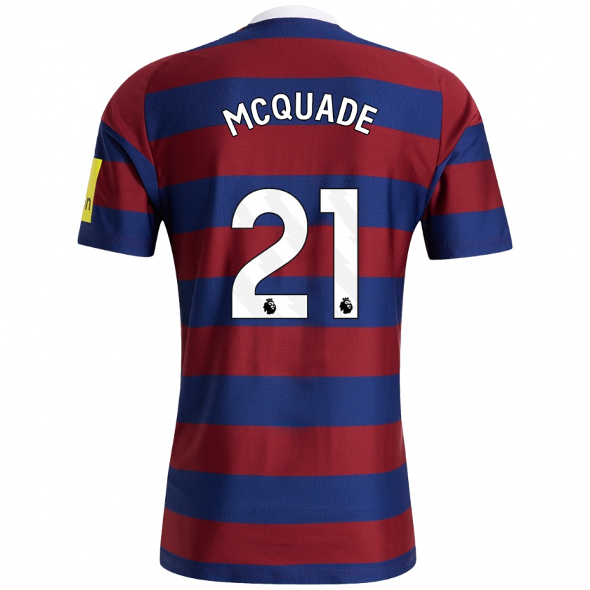 Hombre Camiseta Jasmine Mcquade #21 Burdeos Azul Marino 2ª Equipación 2024/25 La Camisa Argentina