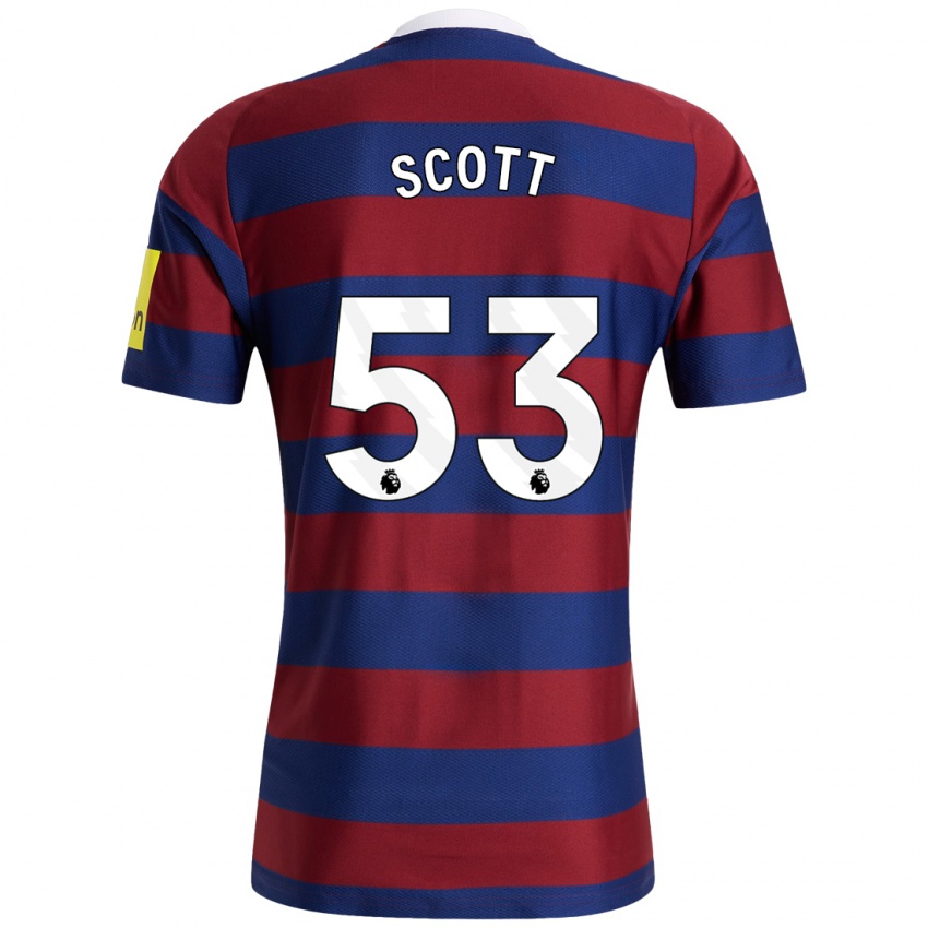 Hombre Camiseta Joshua Scott #53 Burdeos Azul Marino 2ª Equipación 2024/25 La Camisa Argentina