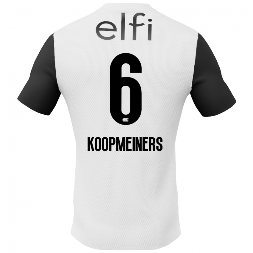 Hombre Camiseta Peer Koopmeiners #6 Blanco Negro 2ª Equipación 2024/25 La Camisa Argentina