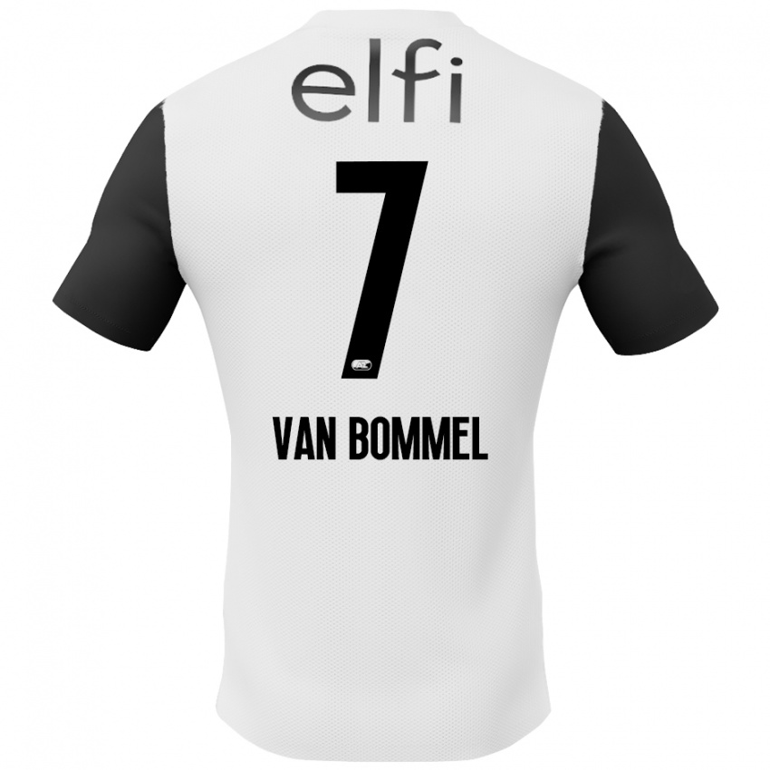 Hombre Camiseta Ruben Van Bommel #7 Blanco Negro 2ª Equipación 2024/25 La Camisa Argentina