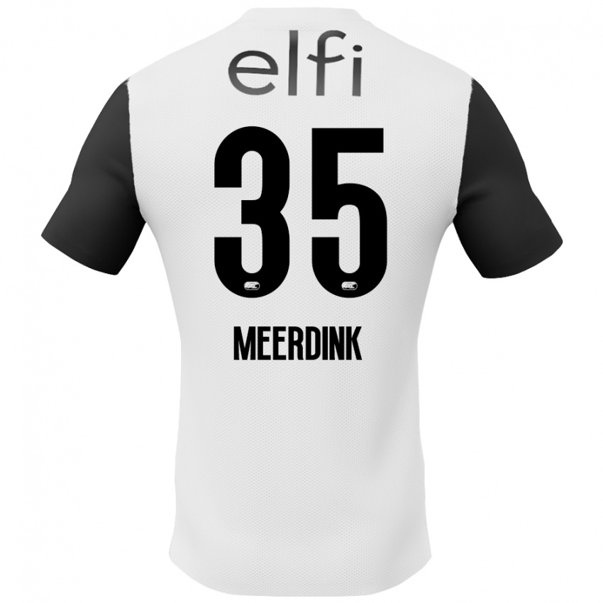 Hombre Camiseta Mexx Meerdink #35 Blanco Negro 2ª Equipación 2024/25 La Camisa Argentina