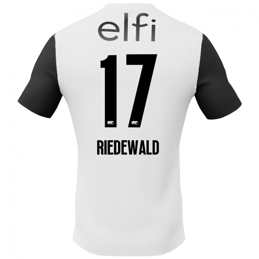 Hombre Camiseta Kenzo Riedewald #17 Blanco Negro 2ª Equipación 2024/25 La Camisa Argentina