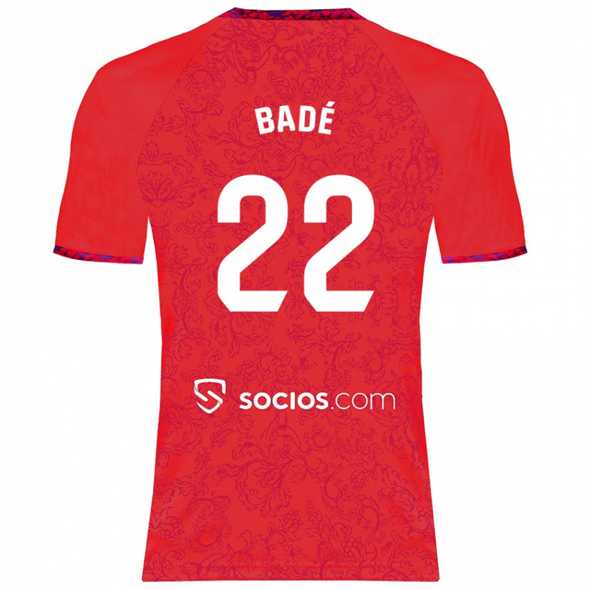 Hombre Camiseta Loic Bade #22 Rojo 2ª Equipación 2024/25 La Camisa Argentina