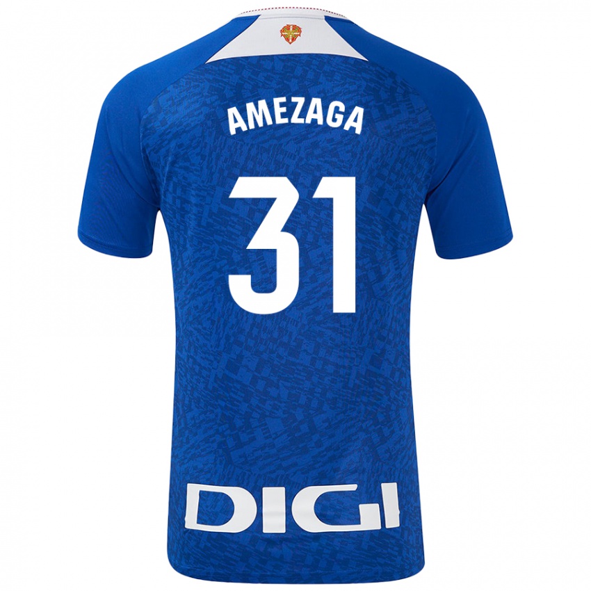 Hombre Camiseta Jone Amezaga #31 Azul Real 2ª Equipación 2024/25 La Camisa Argentina